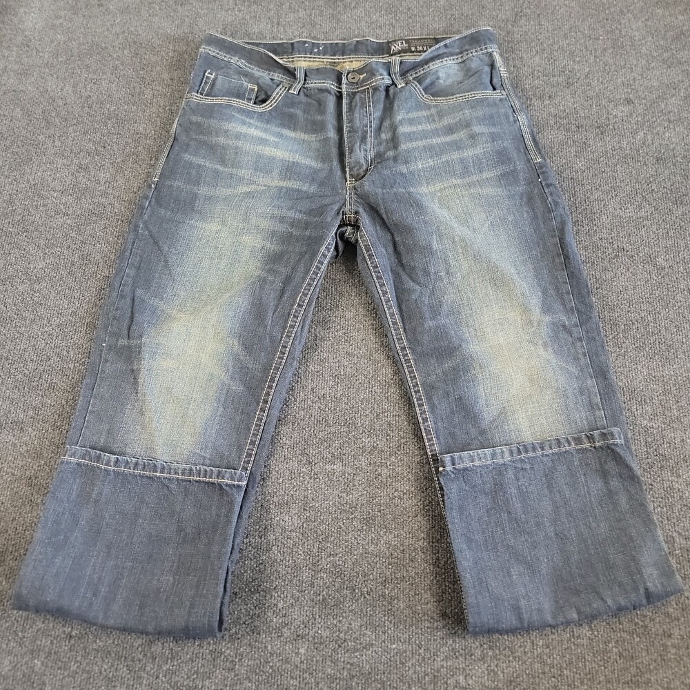 TK Axel Jeans 36X32 Blue Denim Treadwell Relaxed Straight Dark Wash